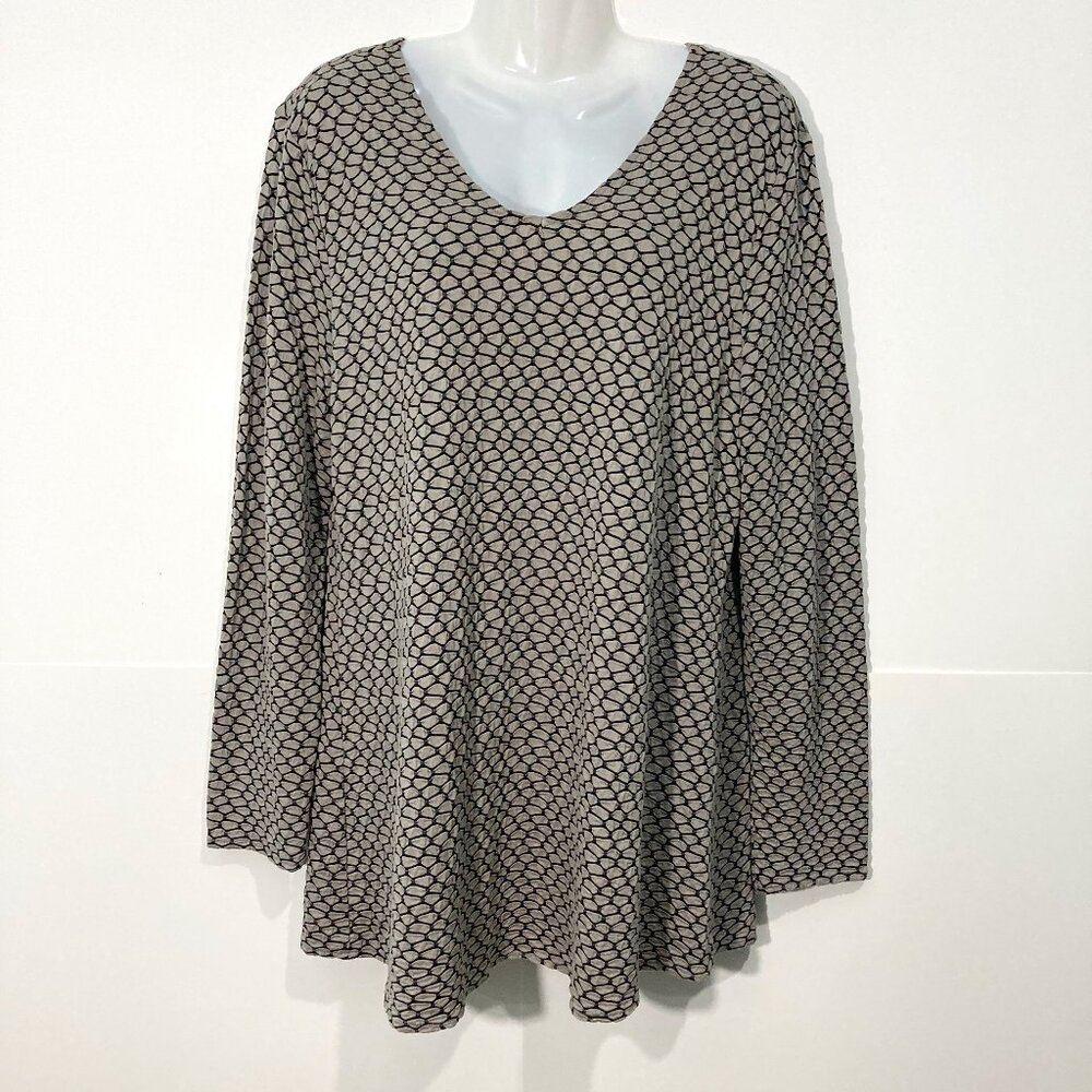Habitat Clothes To Live In Tunic Top Long Sleeves Textured Stretchy Beige Size L